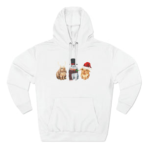 Christmas Bunny Trio Premium Pullover Hoodie