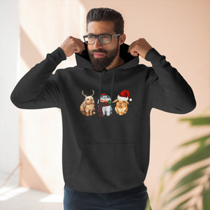 Christmas Bunny Trio Premium Pullover Hoodie