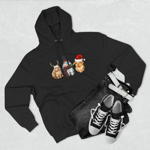 Christmas Bunny Trio Premium Pullover Hoodie