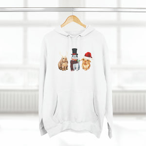 Christmas Bunny Trio Premium Pullover Hoodie