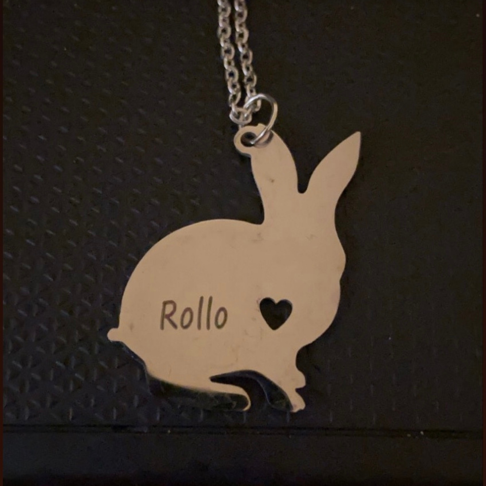 Custom Engraved Bunny Rabbit Necklace