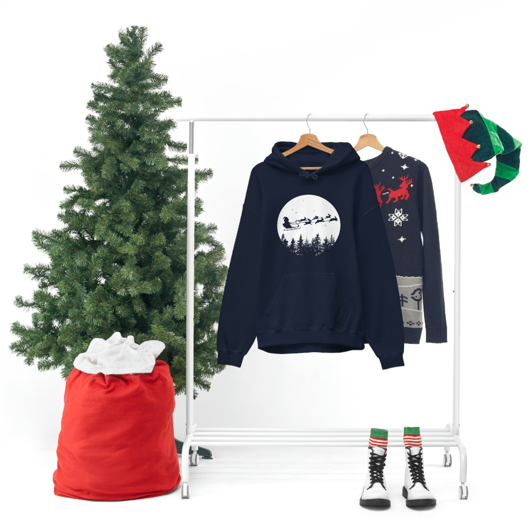 Xmas Moon Bunny Hoodie