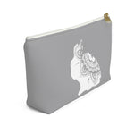 Load image into Gallery viewer, Grey Boho Bunny T-Bottom Accessory Pouch
