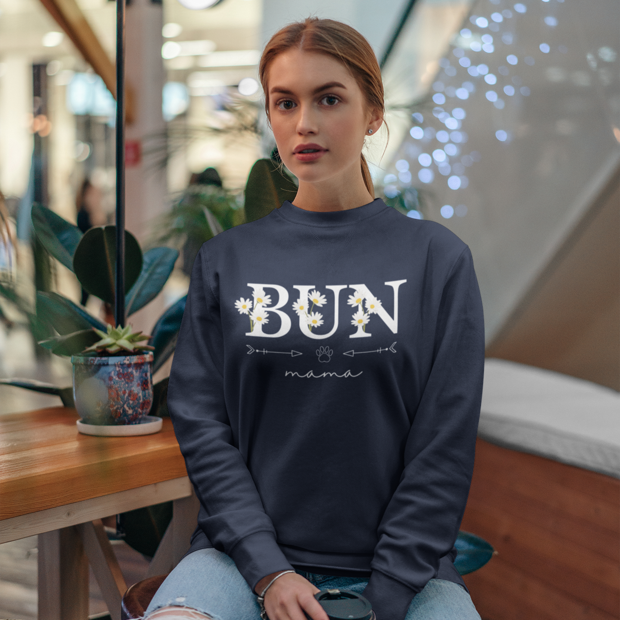 Daisy Bun Mama Crewneck Sweatshirt