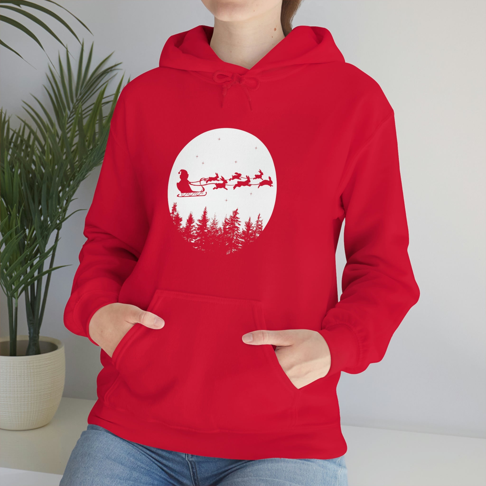Xmas Moon Bunny Hoodie