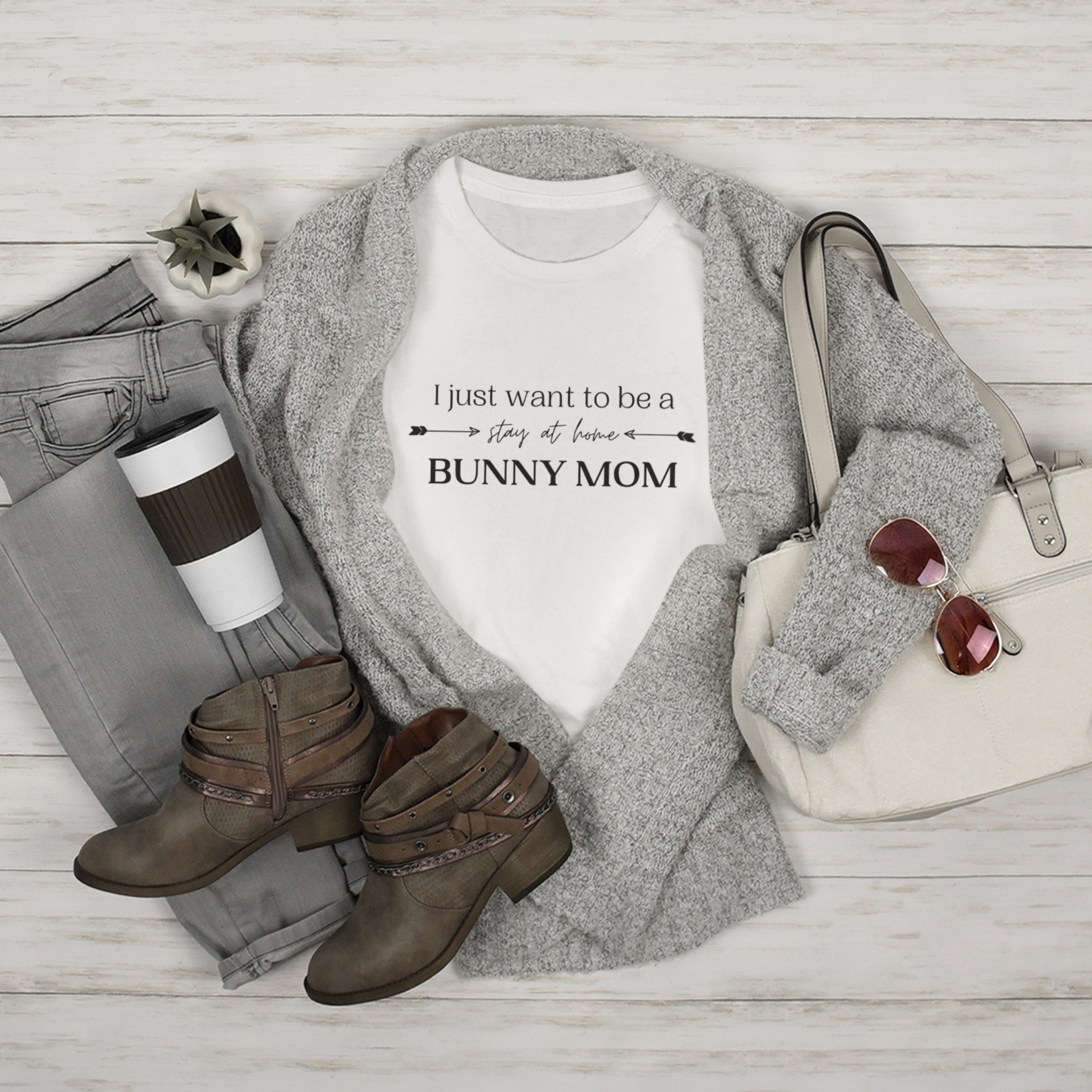 Stay At Home Bunny Mom Tee