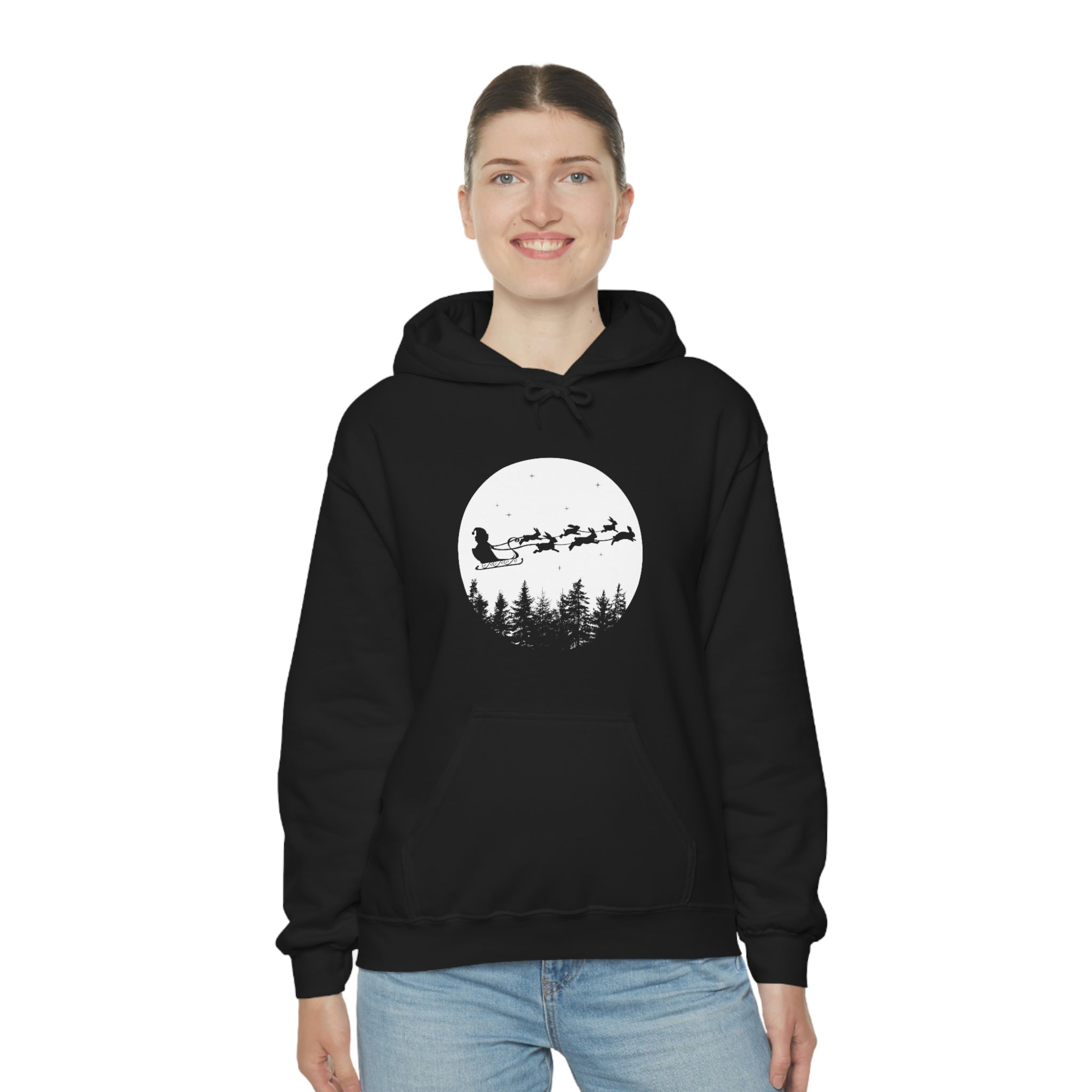 Xmas Moon Bunny Hoodie
