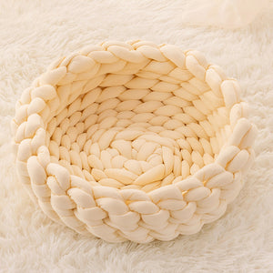 Chunky Knit Basket Bunny Bed