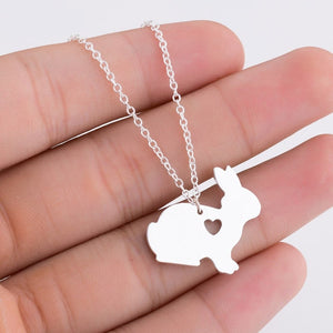 Mini Heart Bunny Rabbit Necklace