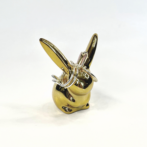 Ceramic Bunny Ring Holder Paper Weight