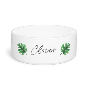 Monstera Plant Personalized Bunny Bowl
