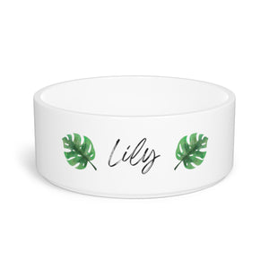 Monstera Plant Personalized Bunny Bowl