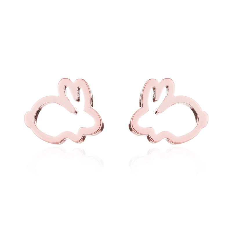Hollow Bunny Stud Earrings