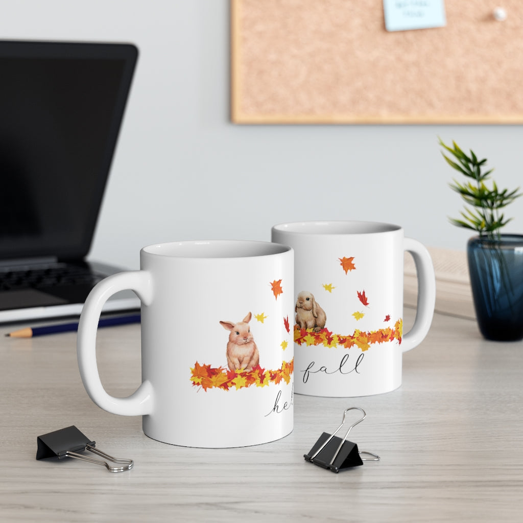Hello Fall Bunnies Mug