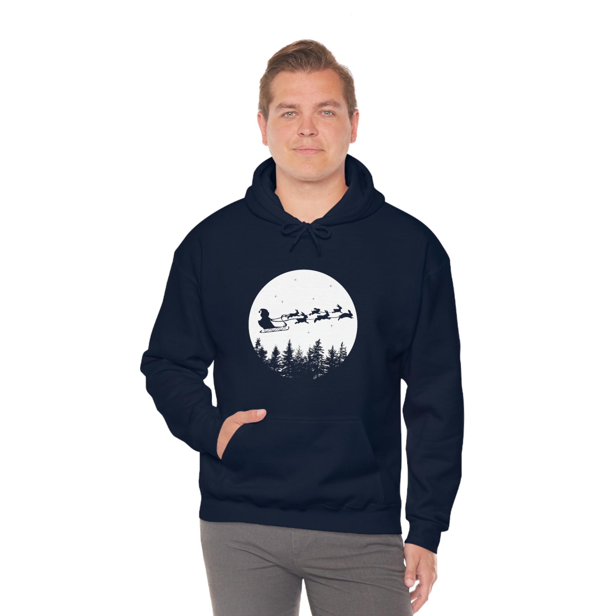 Xmas Moon Bunny Hoodie