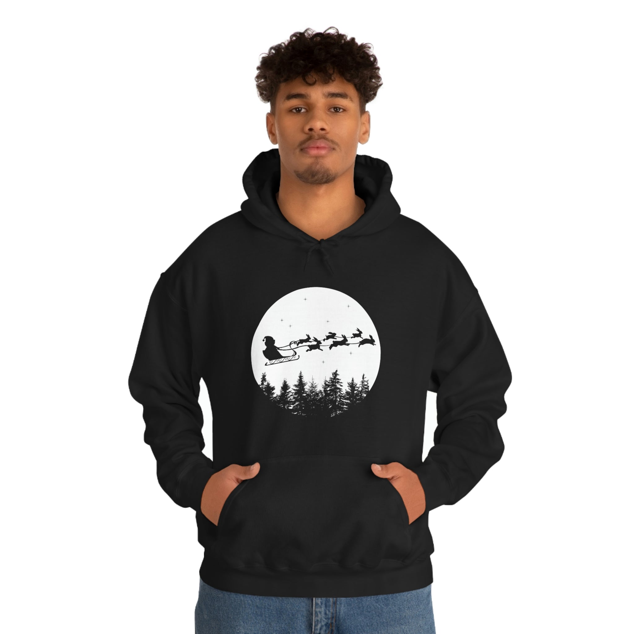 Xmas Moon Bunny Hoodie