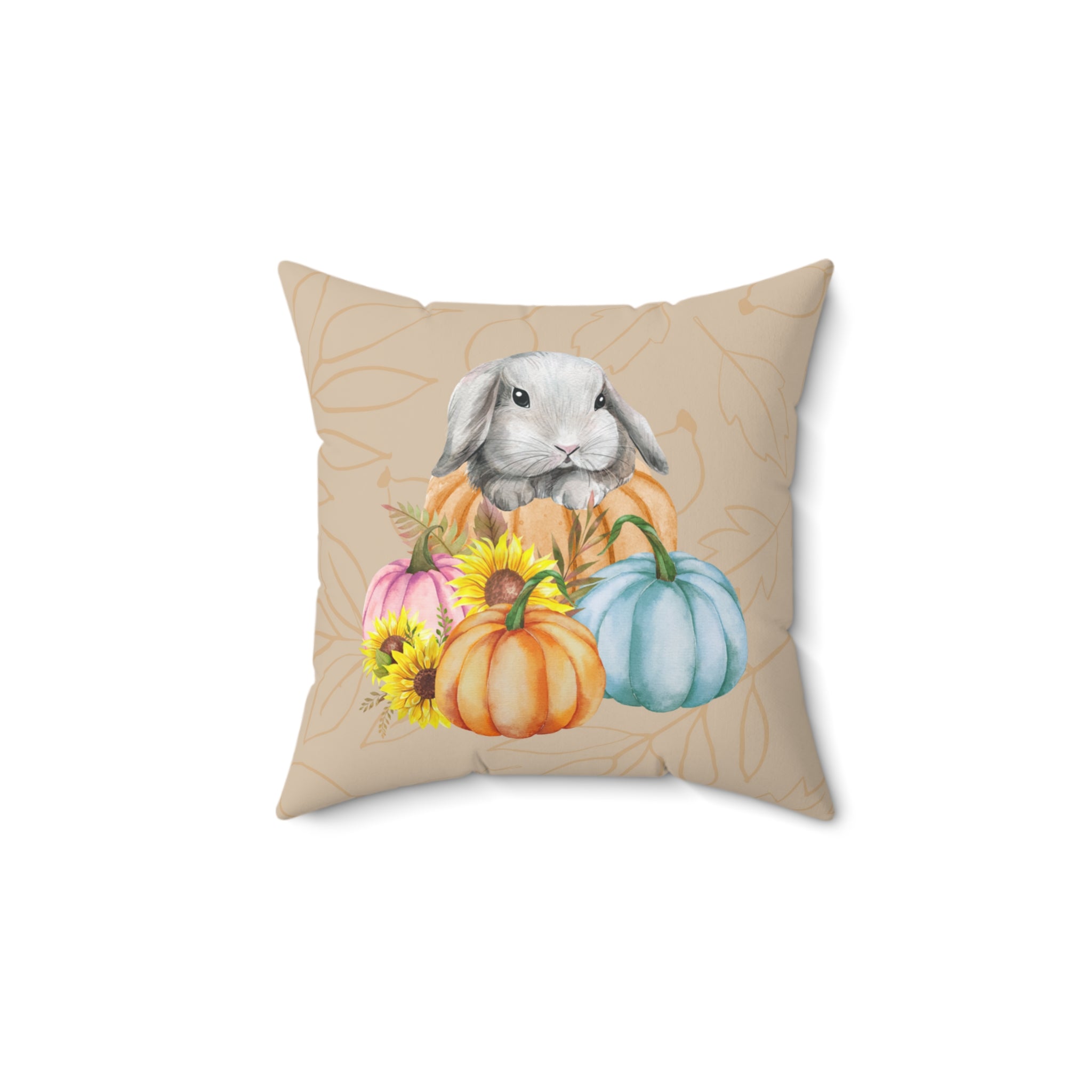 Lop Bunny and Pumpkins Pillow