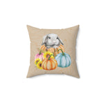 Load image into Gallery viewer, Lop Bunny and Pumpkins Pillow

