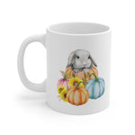 Load image into Gallery viewer, Watercolor Lop Bunny and Pumpkins Mug
