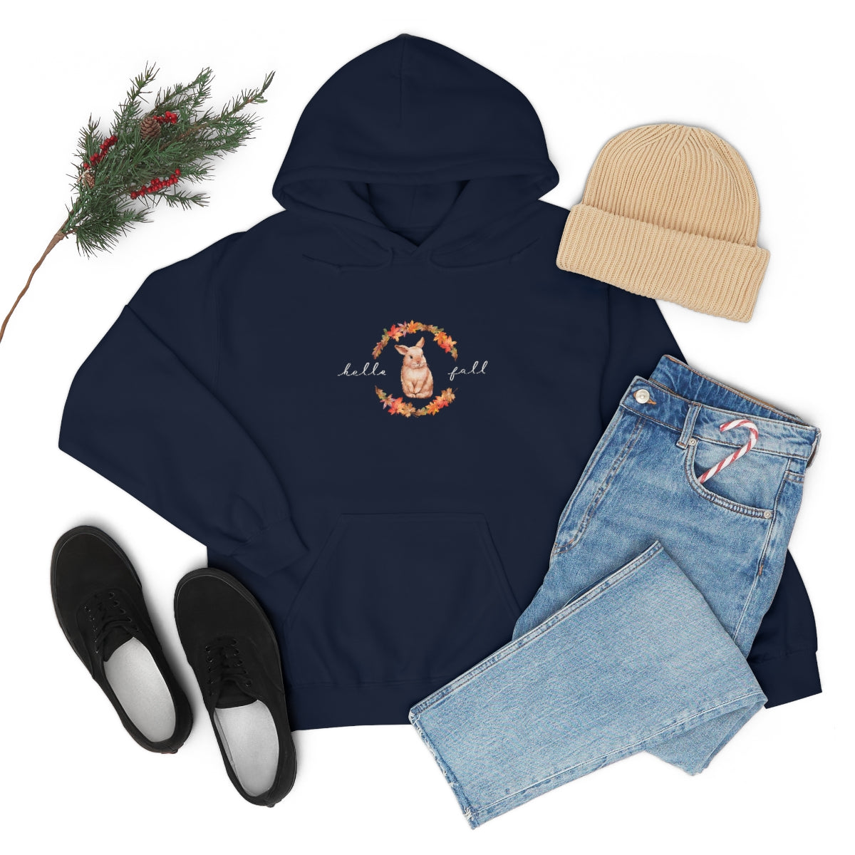 Hello Fall Bunny Hoodie