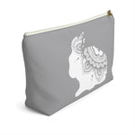 Load image into Gallery viewer, Grey Boho Bunny T-Bottom Accessory Pouch
