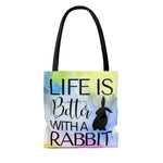 Load image into Gallery viewer, Life Is Better With A Rabbit Tote Bag
