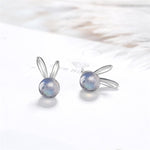 Load image into Gallery viewer, Moonstone Bunny Earrings
