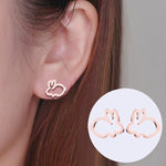 Load image into Gallery viewer, Hollow Bunny Stud Earrings
