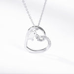 Load image into Gallery viewer, Racing Bunny Rabbit Heart Necklace

