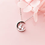 Load image into Gallery viewer, Over The Moon Bunnies Necklace
