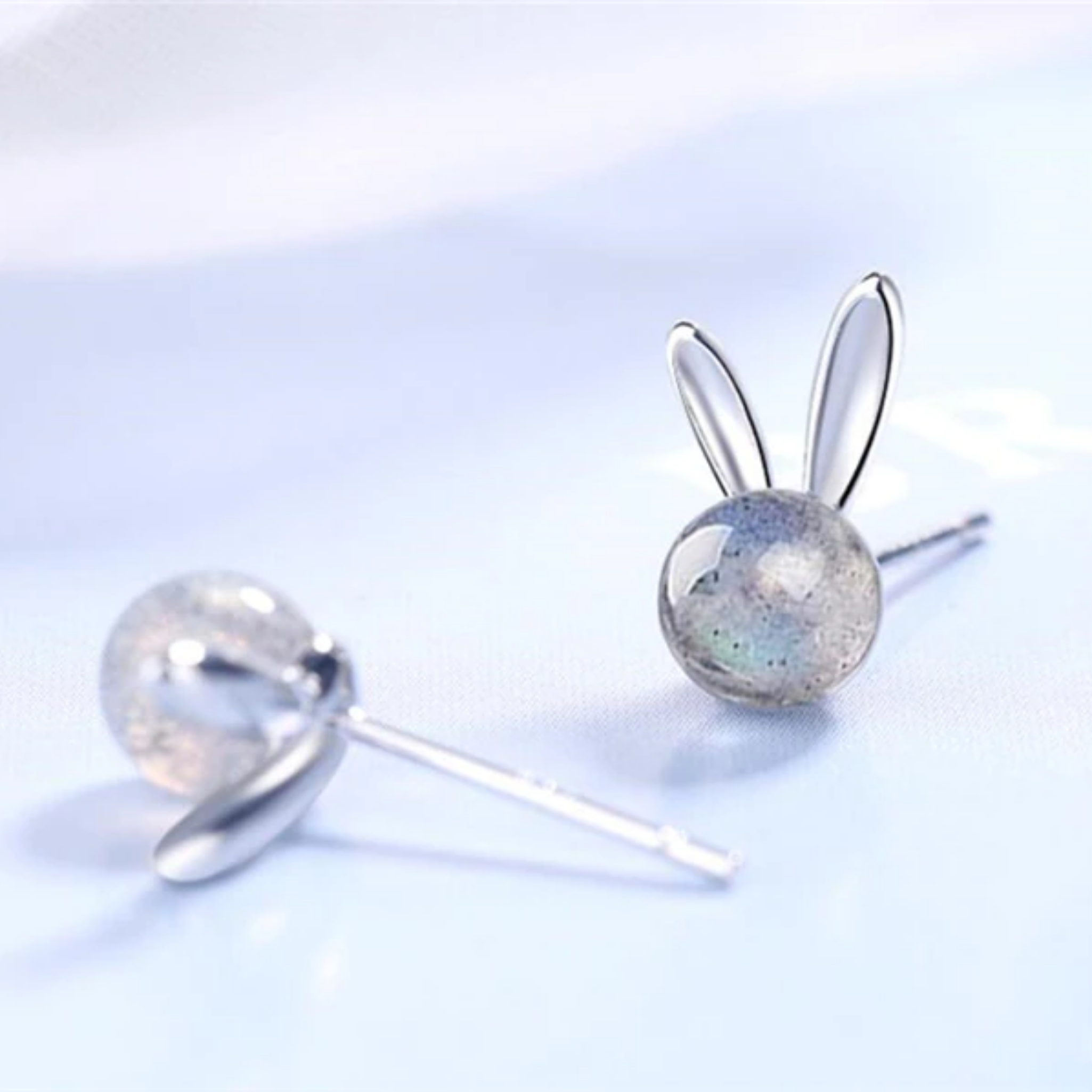 Moonstone Bunny Earrings